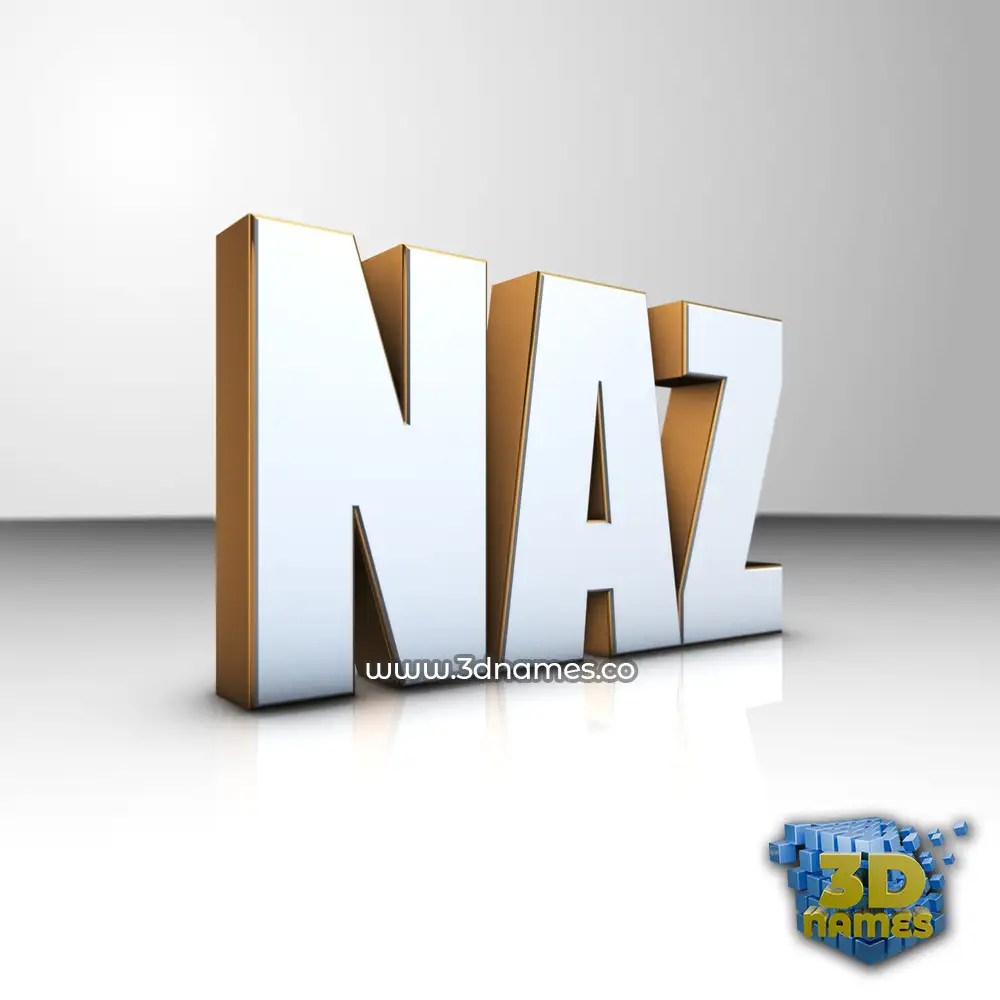 naz in White'n'Gold style - 3D name wallpaper