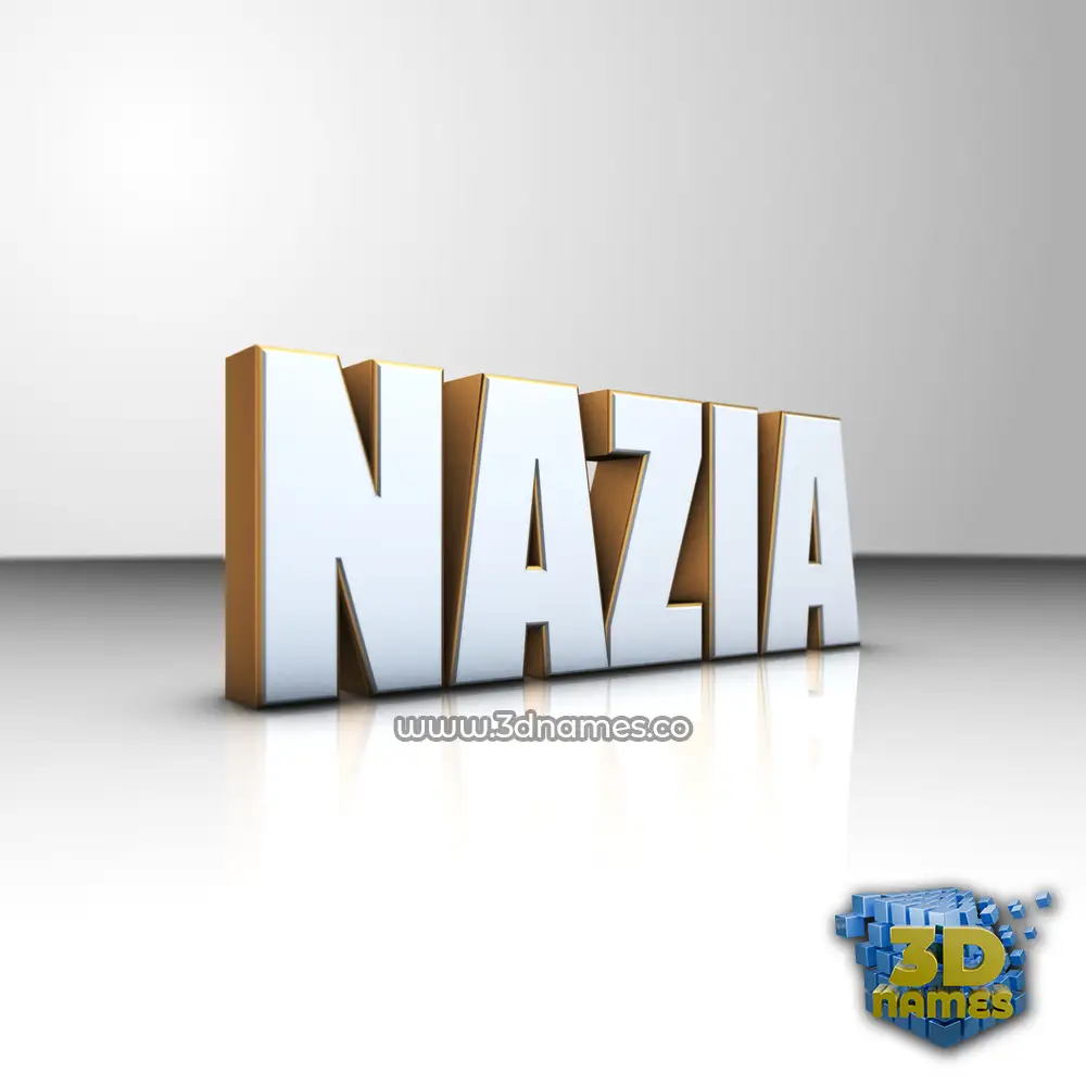 nazia in White'n'Gold style - 3D name wallpaper
