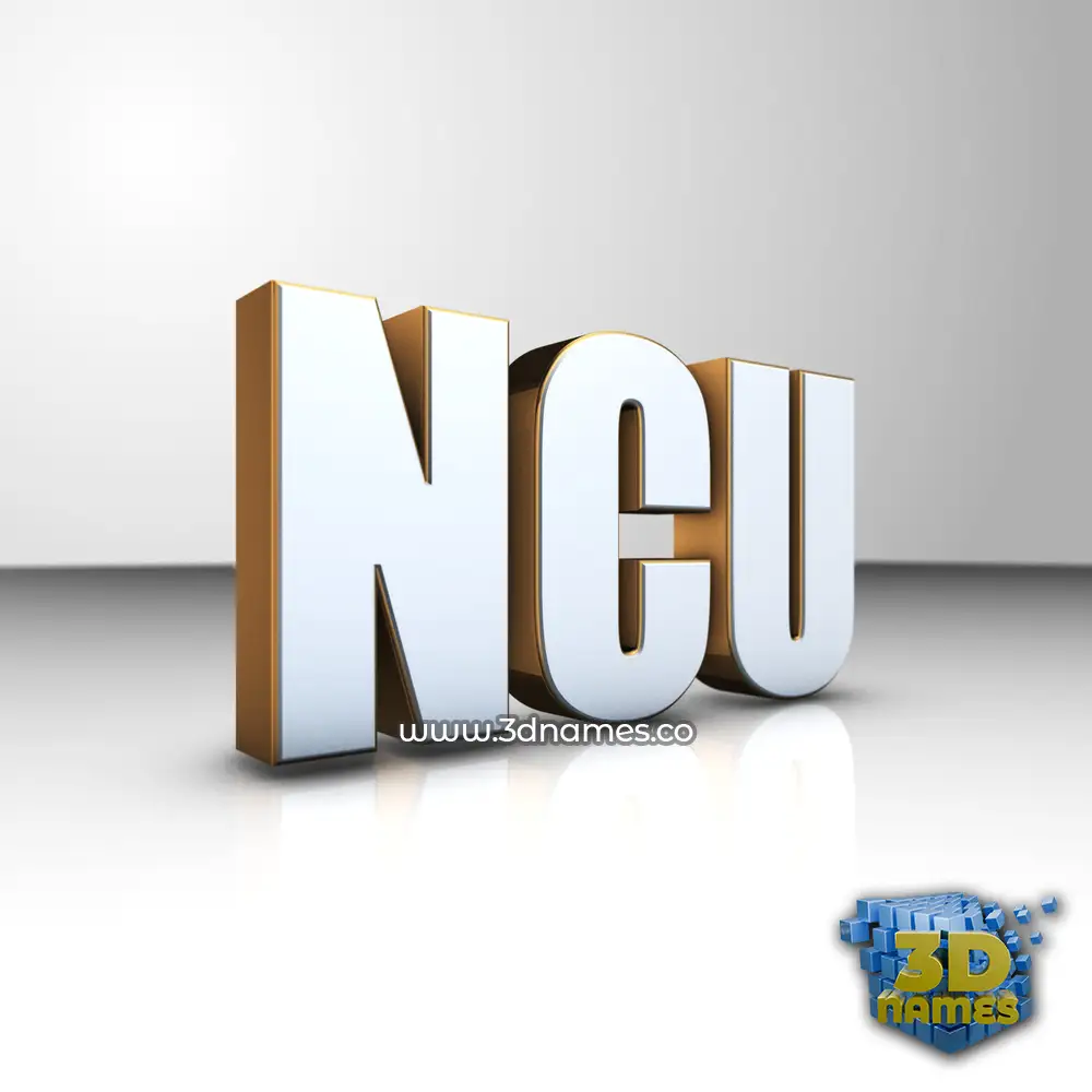 ncu in White'n'Gold style - 3D name wallpaper