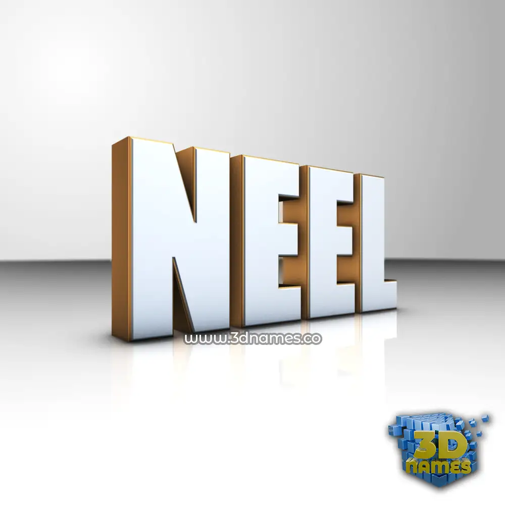 neel in White'n'Gold style - 3D name wallpaper