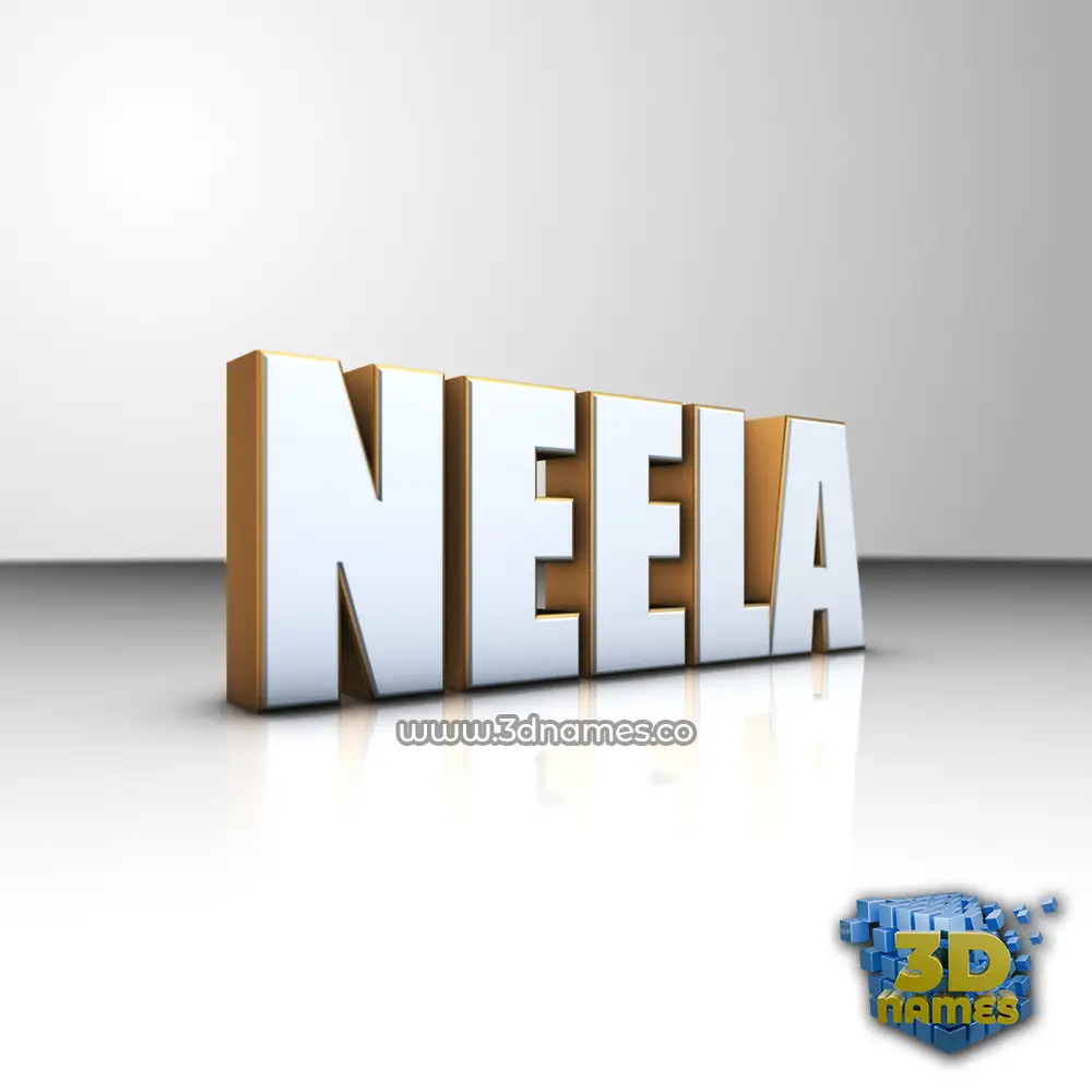 neela in White'n'Gold style - 3D name wallpaper