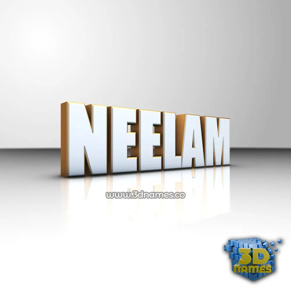 neelam in White'n'Gold style - 3D name wallpaper