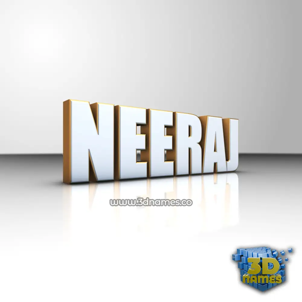 neeraj in White'n'Gold style - 3D name wallpaper