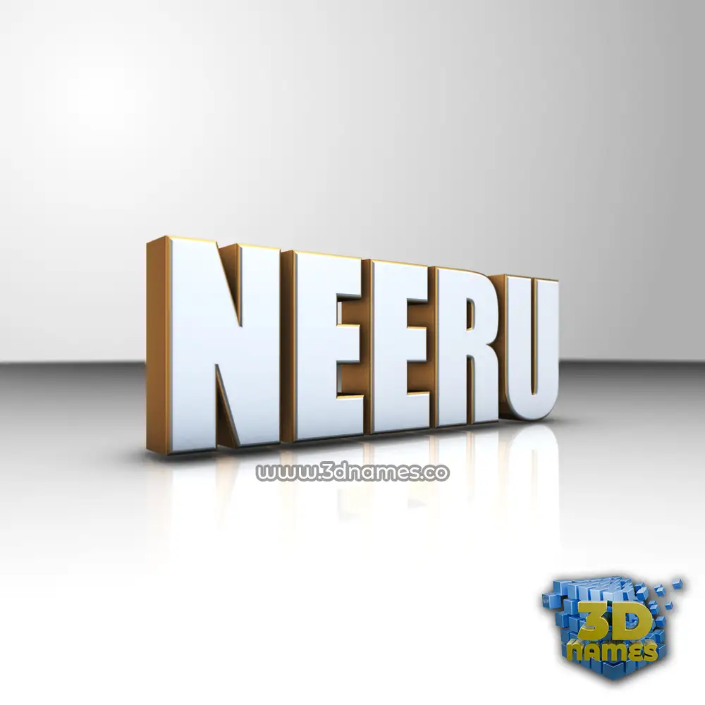 neeru in White'n'Gold style - 3D name wallpaper