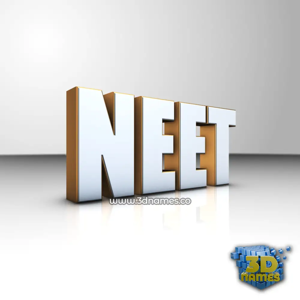 neet in White'n'Gold style - 3D name wallpaper