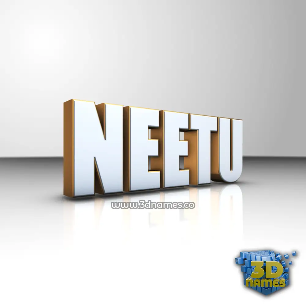 neetu in White'n'Gold style - 3D name wallpaper
