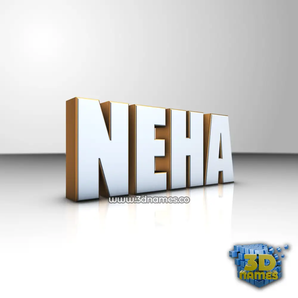 neha in White'n'Gold style - 3D name wallpaper