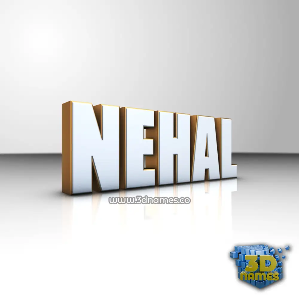nehal in White'n'Gold style - 3D name wallpaper