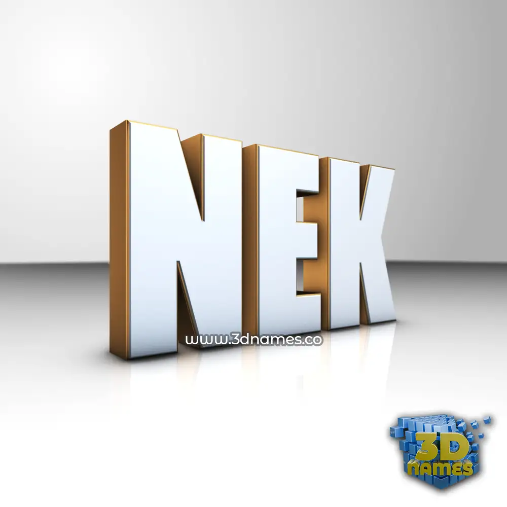 nek in White'n'Gold style - 3D name wallpaper