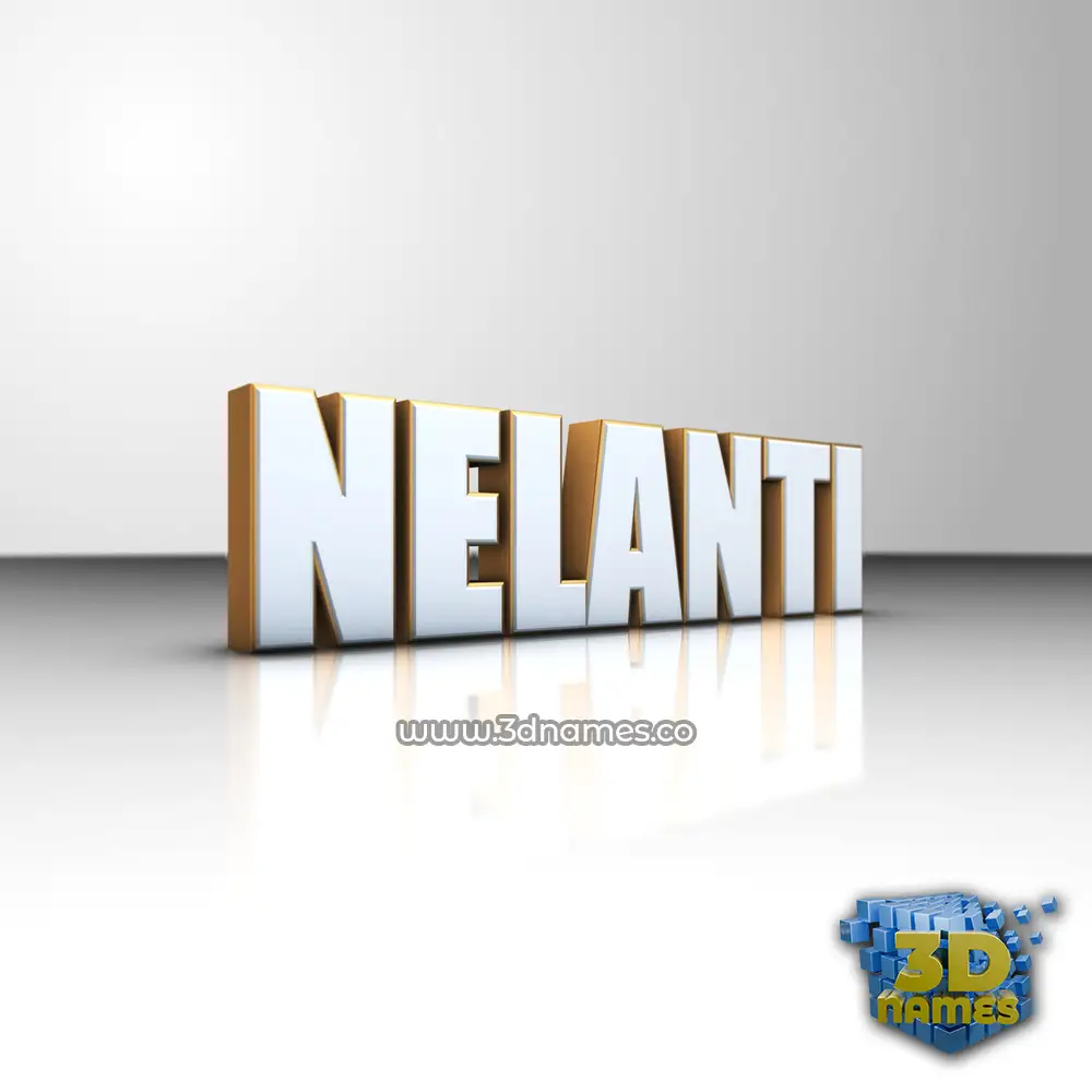 nelanti in White'n'Gold style - 3D name wallpaper