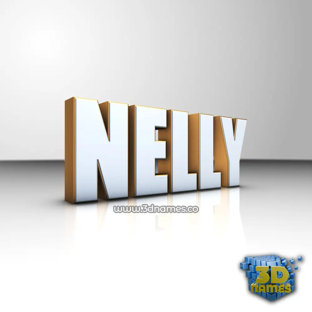 nelly in White'n'Gold style - 3D name wallpaper