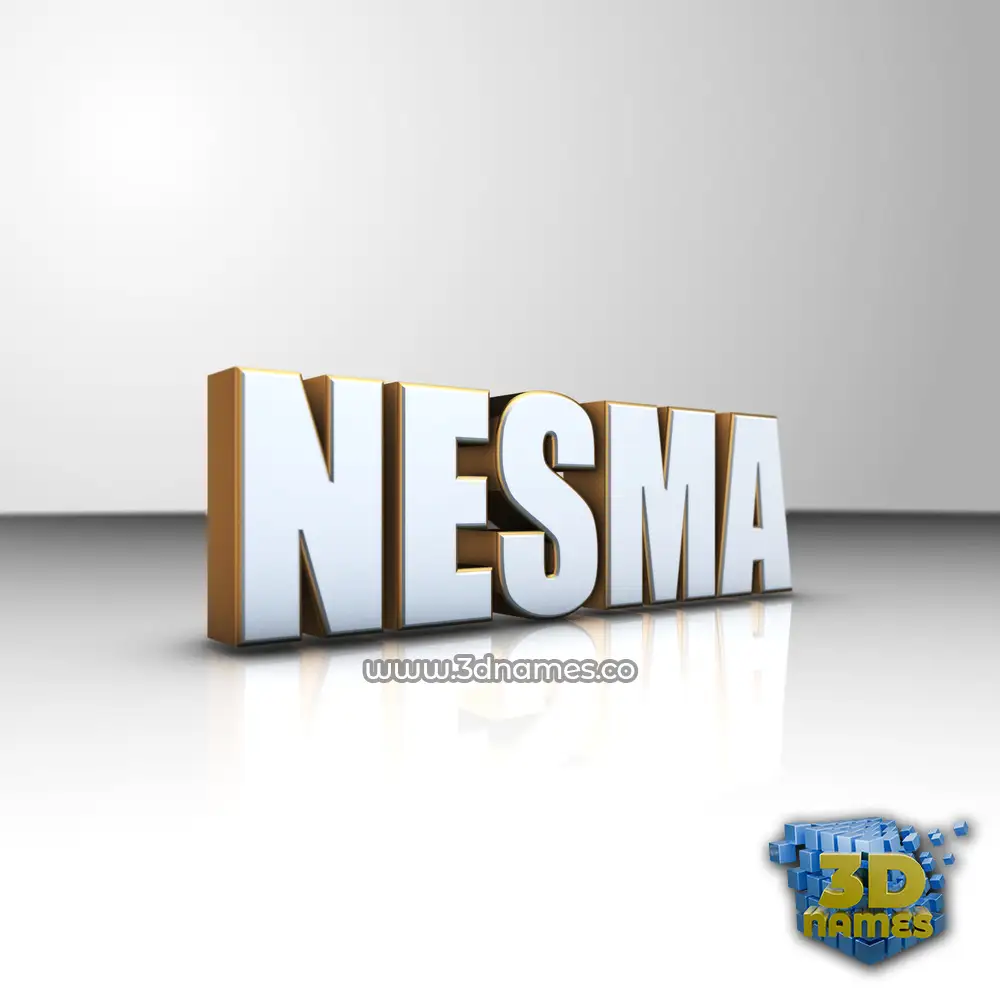 nesma in White'n'Gold style - 3D name wallpaper