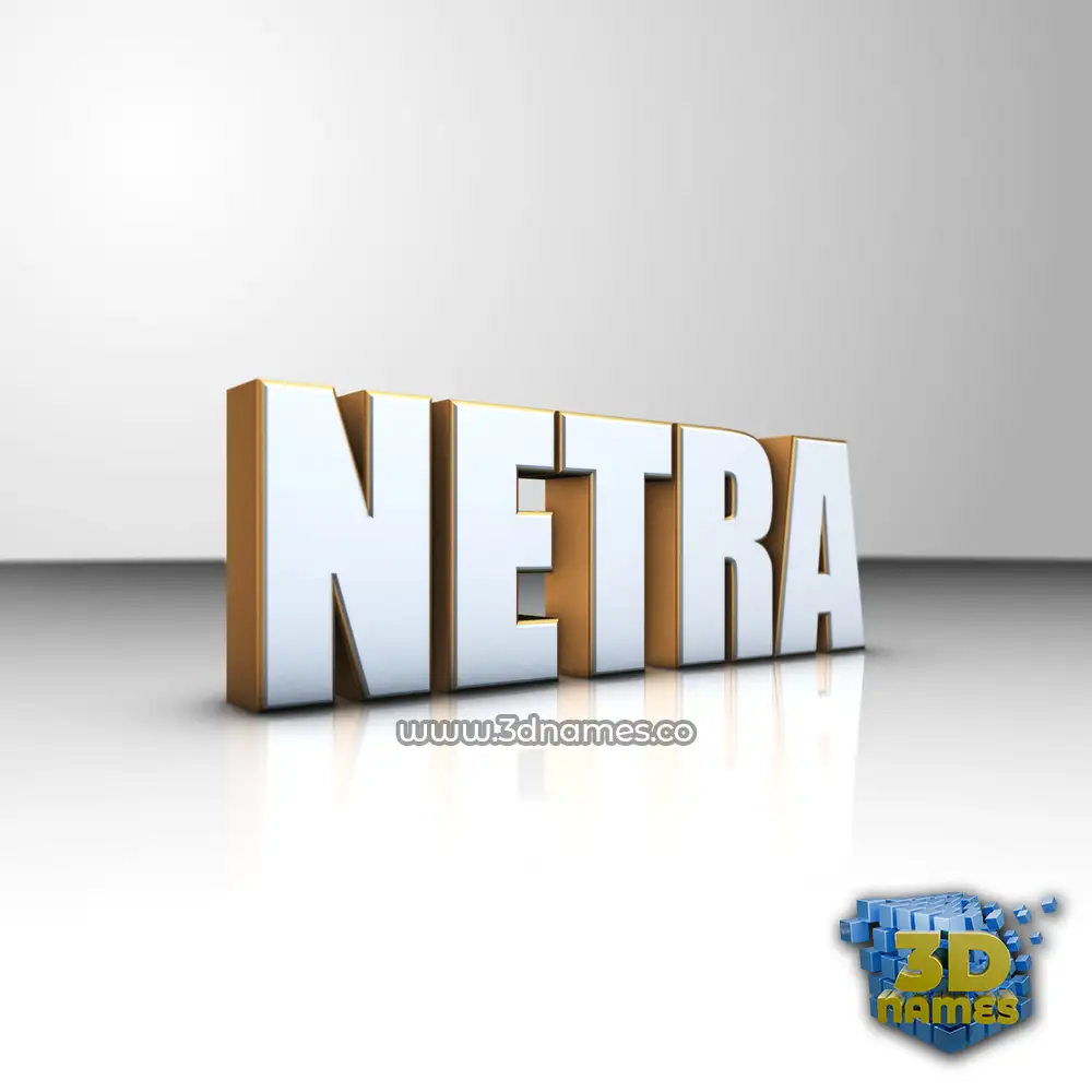 netra in White'n'Gold style - 3D name wallpaper