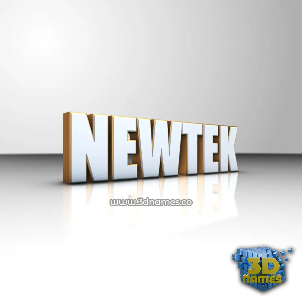 newtek in White'n'Gold style - 3D name wallpaper