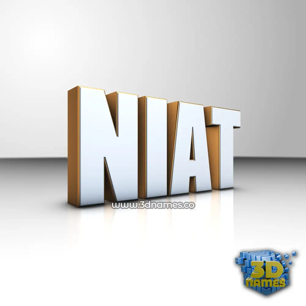 niat in White'n'Gold style - 3D name wallpaper
