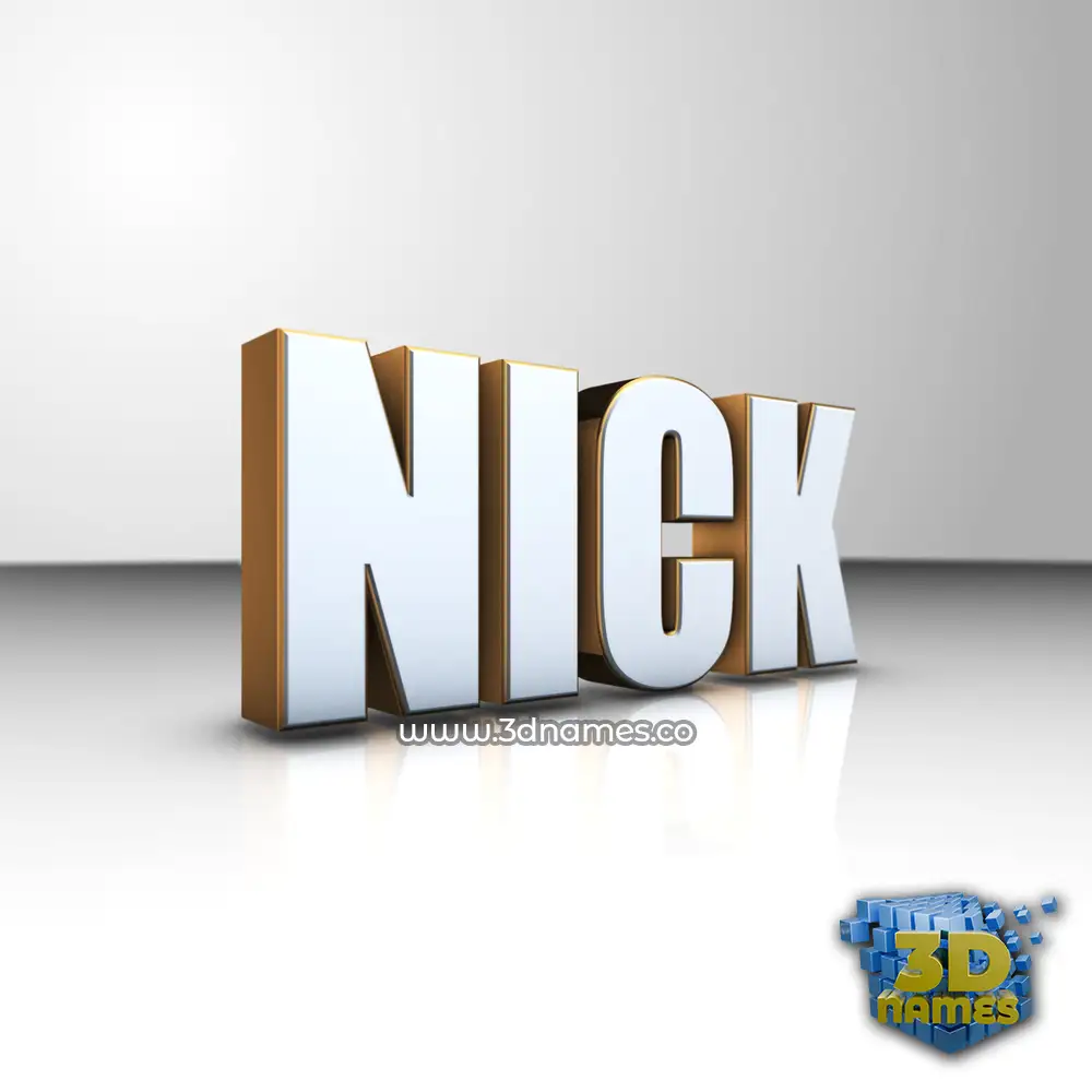 nick in White'n'Gold style - 3D name wallpaper