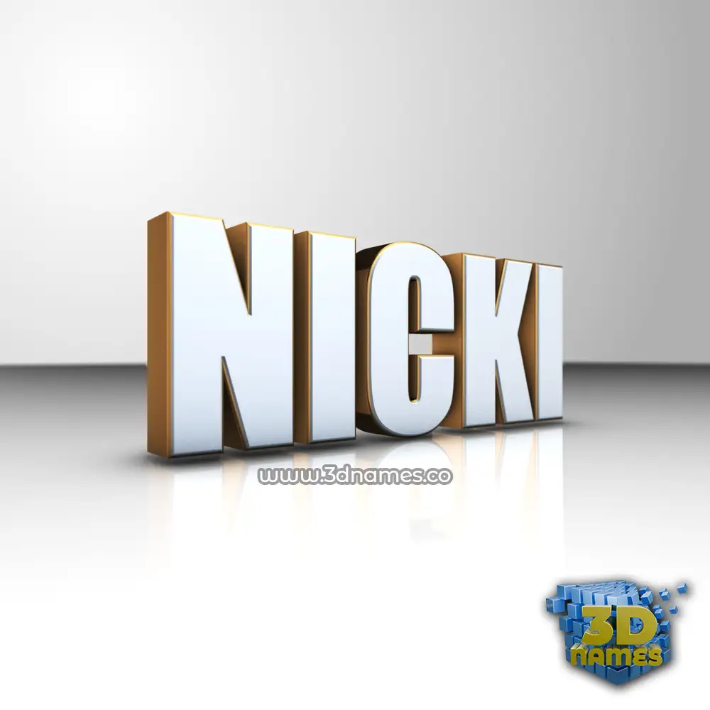 nicki in White'n'Gold style - 3D name wallpaper