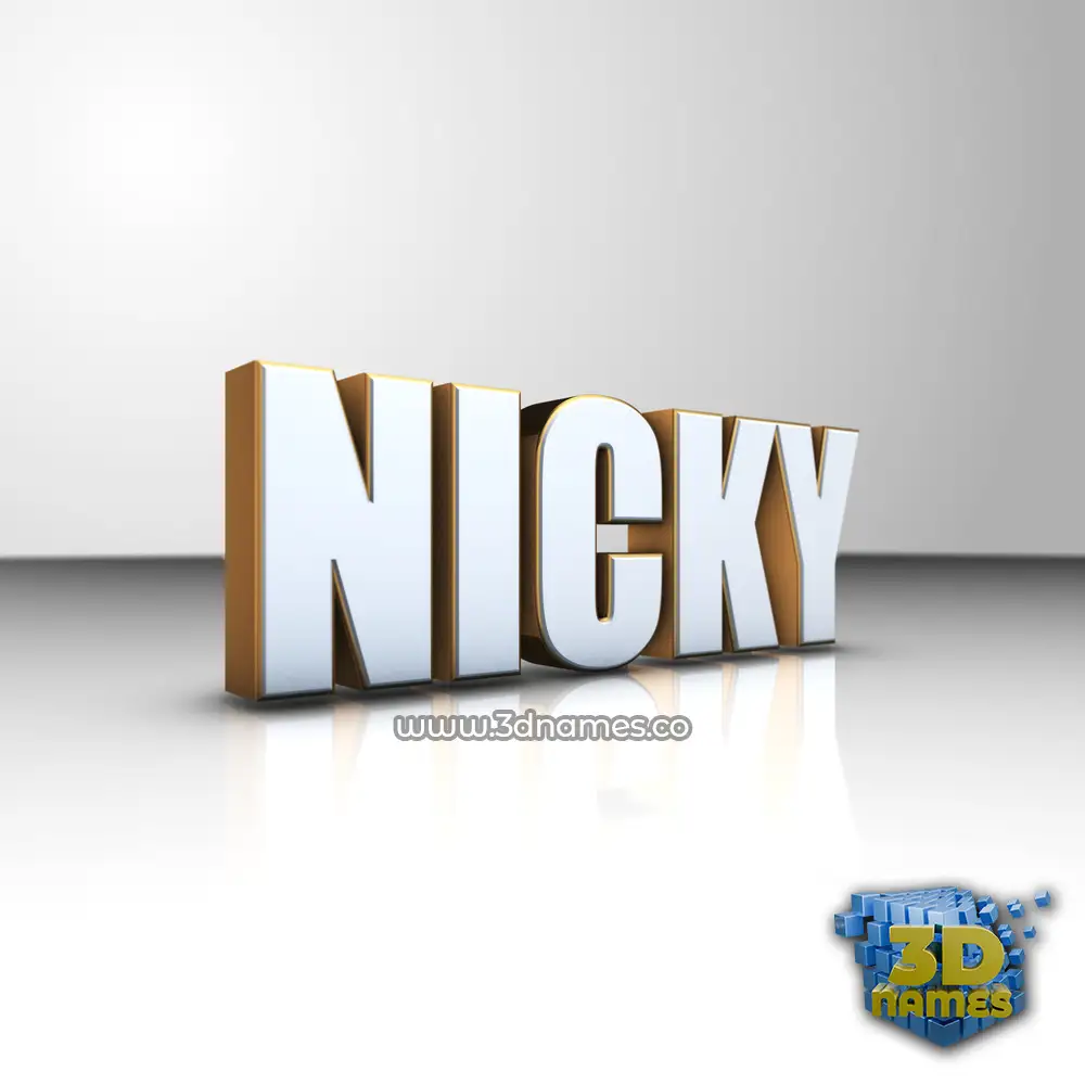 nicky in White'n'Gold style - 3D name wallpaper