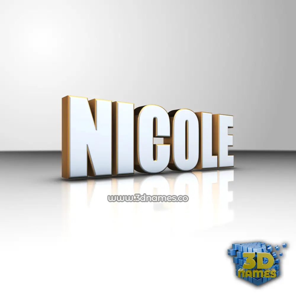 nicole in White'n'Gold style - 3D name wallpaper