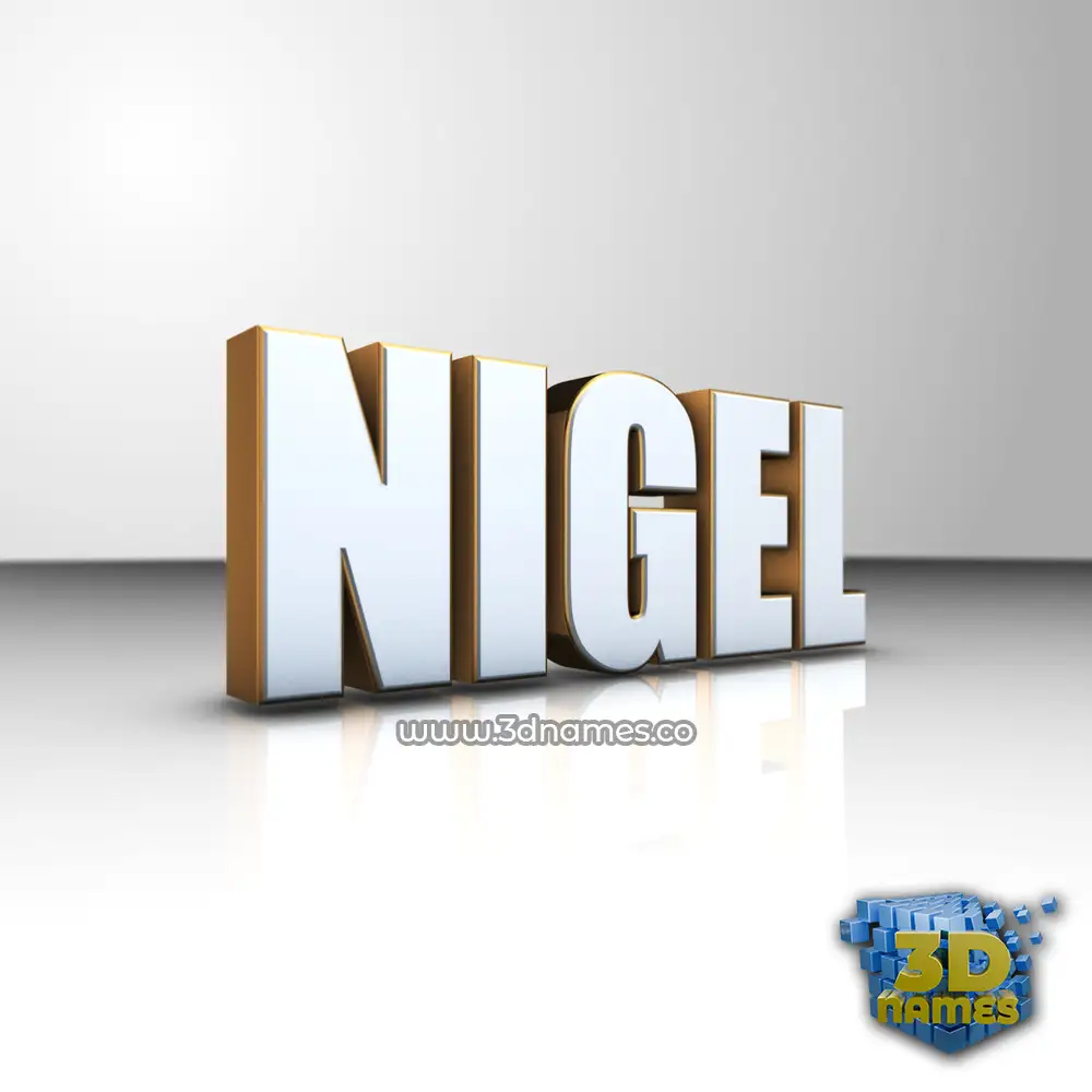 nigel in White'n'Gold style - 3D name wallpaper