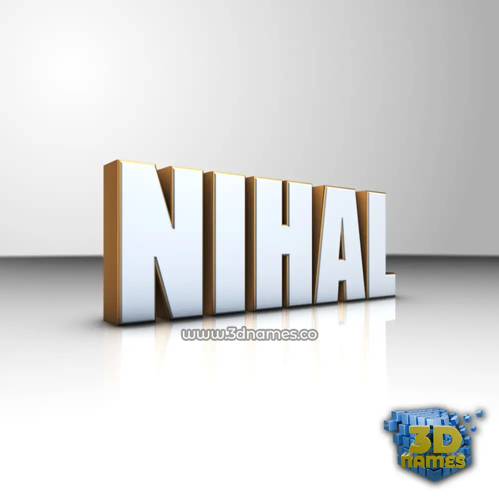nihal in White'n'Gold style - 3D name wallpaper