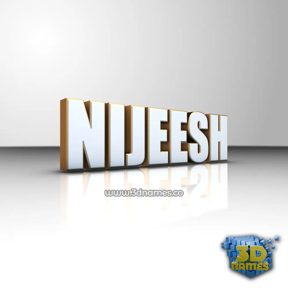 nijeesh in White'n'Gold style - 3D name wallpaper