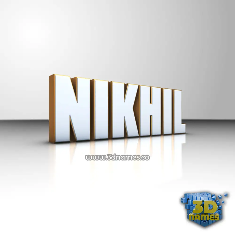 nikhil in White'n'Gold style - 3D name wallpaper