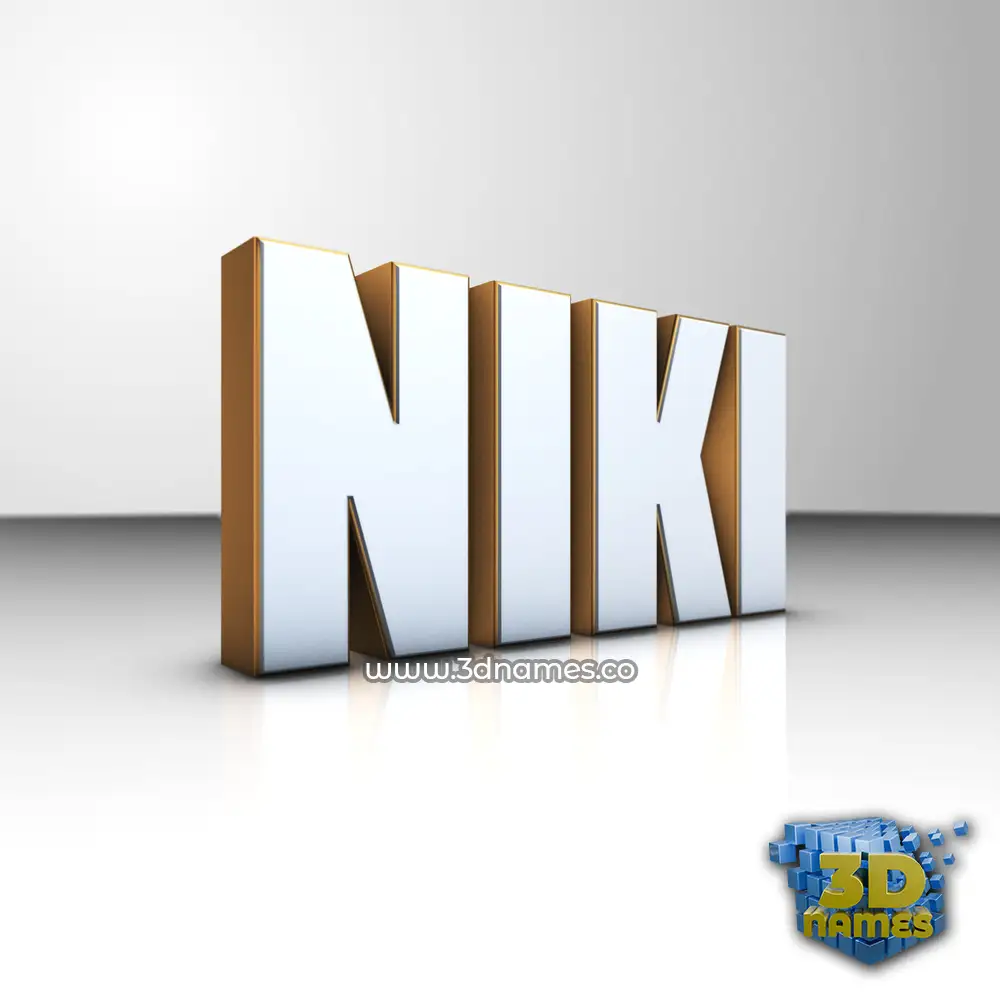 niki in White'n'Gold style - 3D name wallpaper
