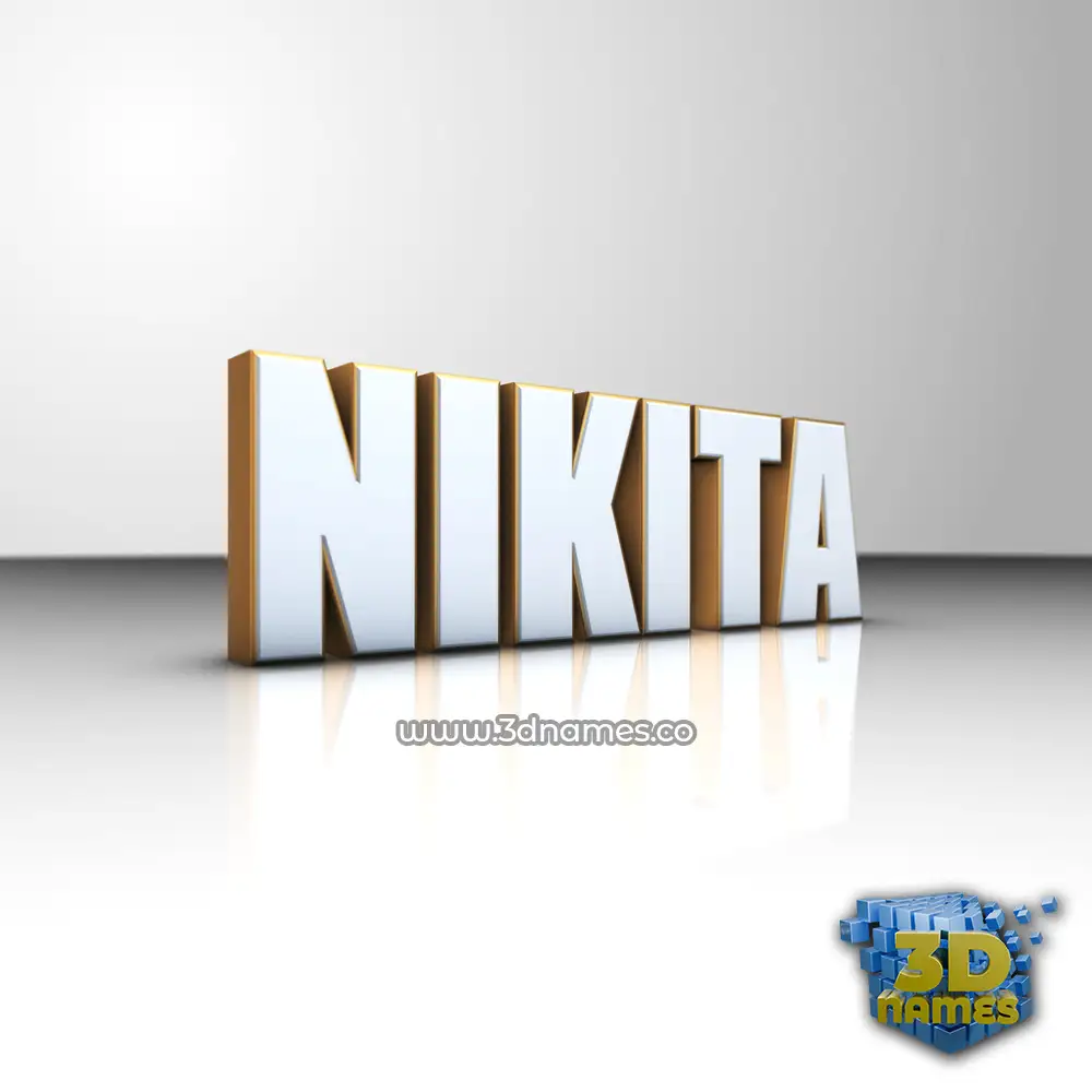nikita in White'n'Gold style - 3D name wallpaper