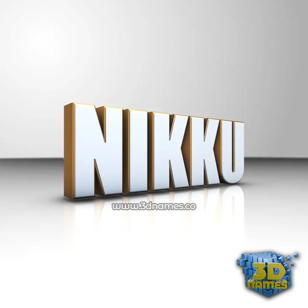 nikku in White'n'Gold style - 3D name wallpaper