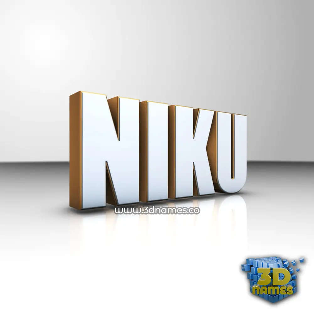 niku in White'n'Gold style - 3D name wallpaper