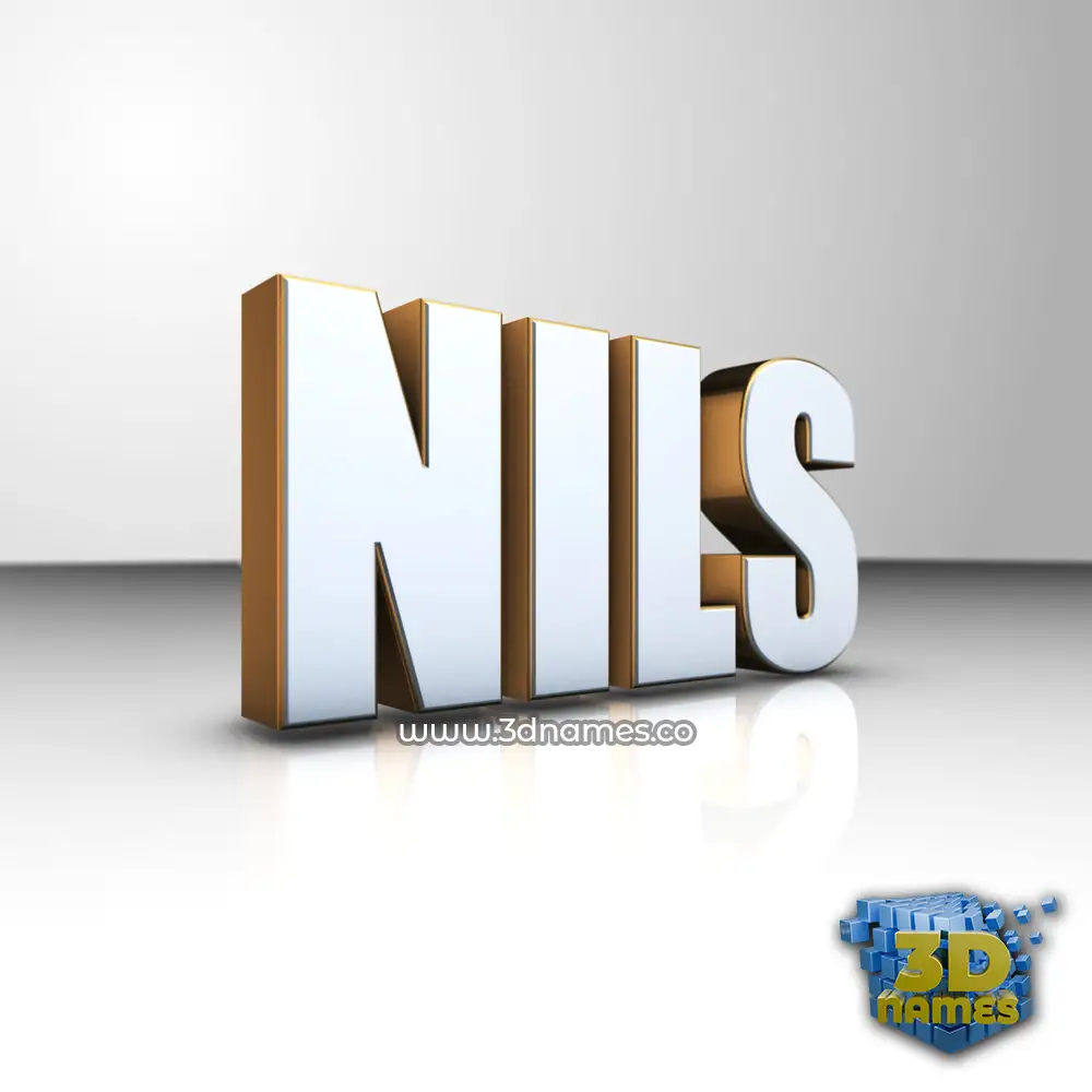 nils in White'n'Gold style - 3D name wallpaper