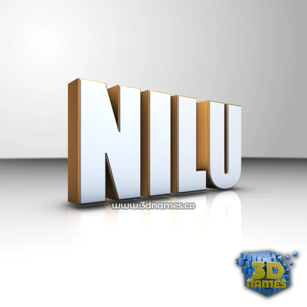 nilu in White'n'Gold style - 3D name wallpaper