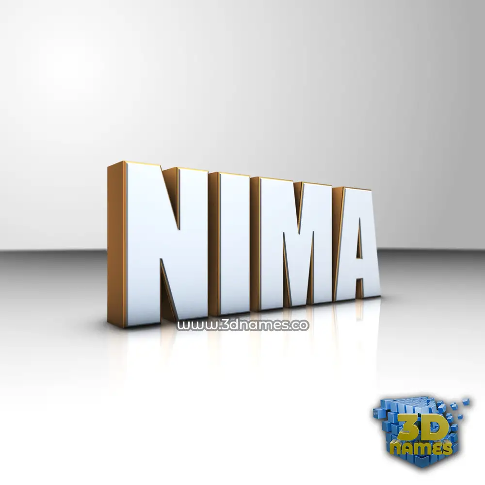 nima in White'n'Gold style - 3D name wallpaper