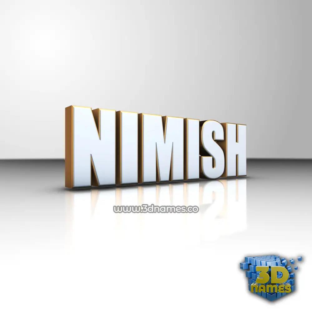 nimish in White'n'Gold style - 3D name wallpaper