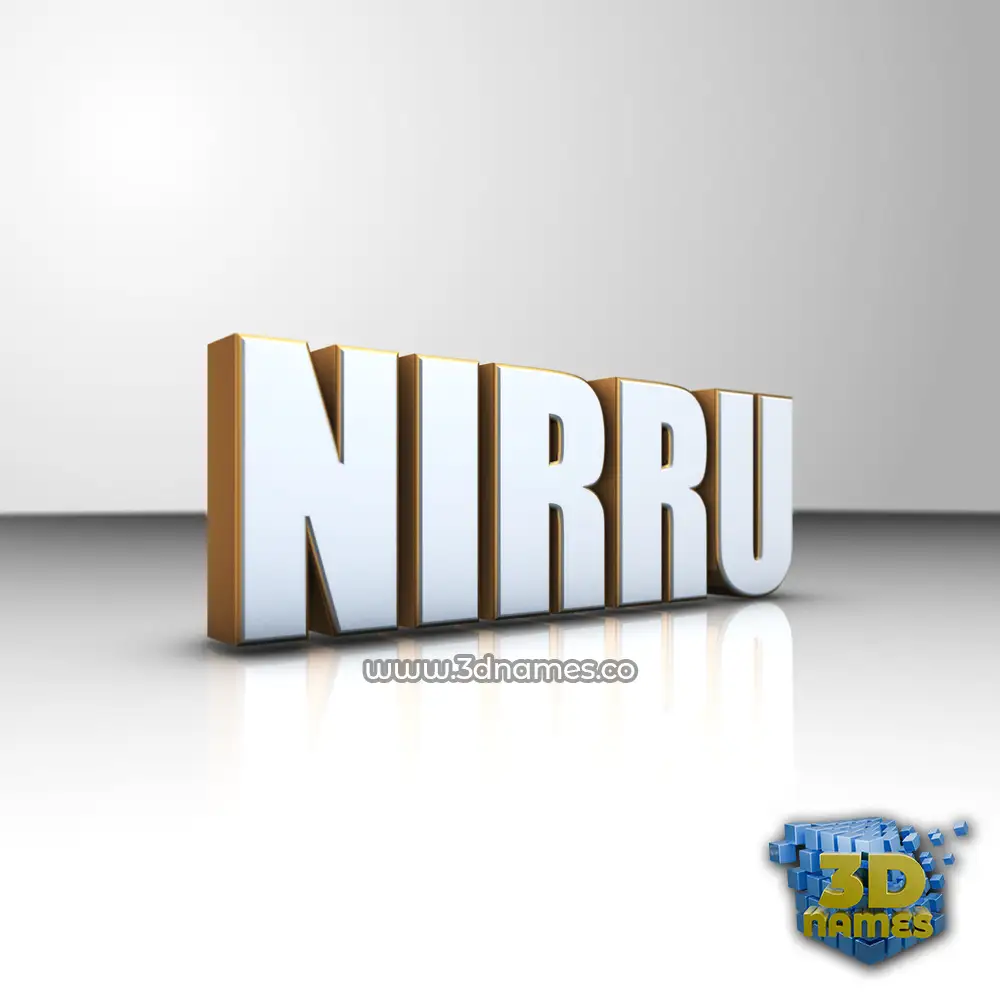 nirru in White'n'Gold style - 3D name wallpaper