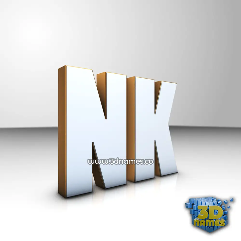 nk in White'n'Gold style - 3D name wallpaper