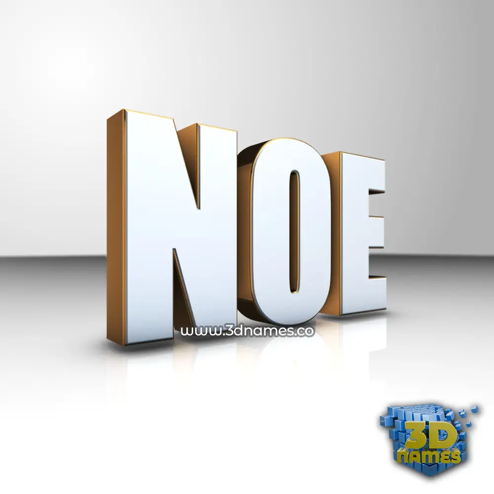 noe in White'n'Gold style - 3D name wallpaper