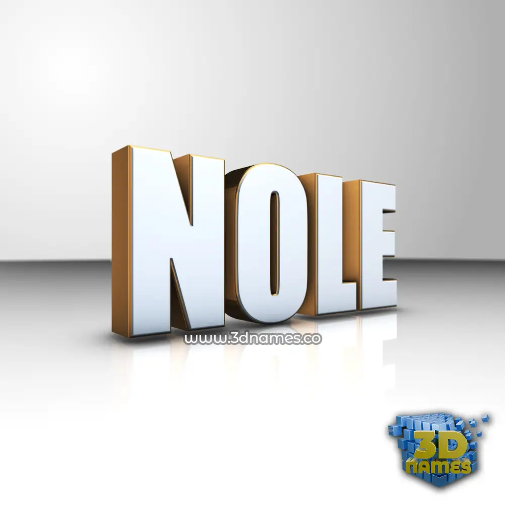 nole in White'n'Gold style - 3D name wallpaper