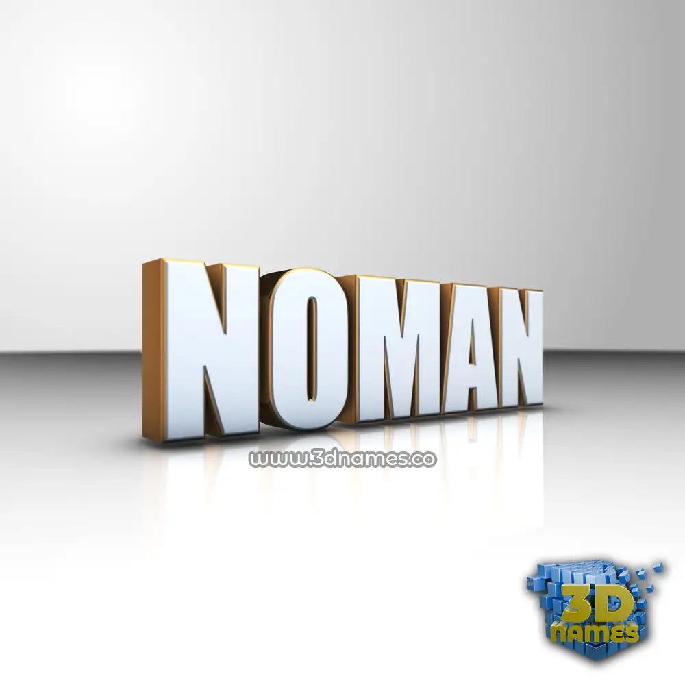 noman in White'n'Gold style - 3D name wallpaper