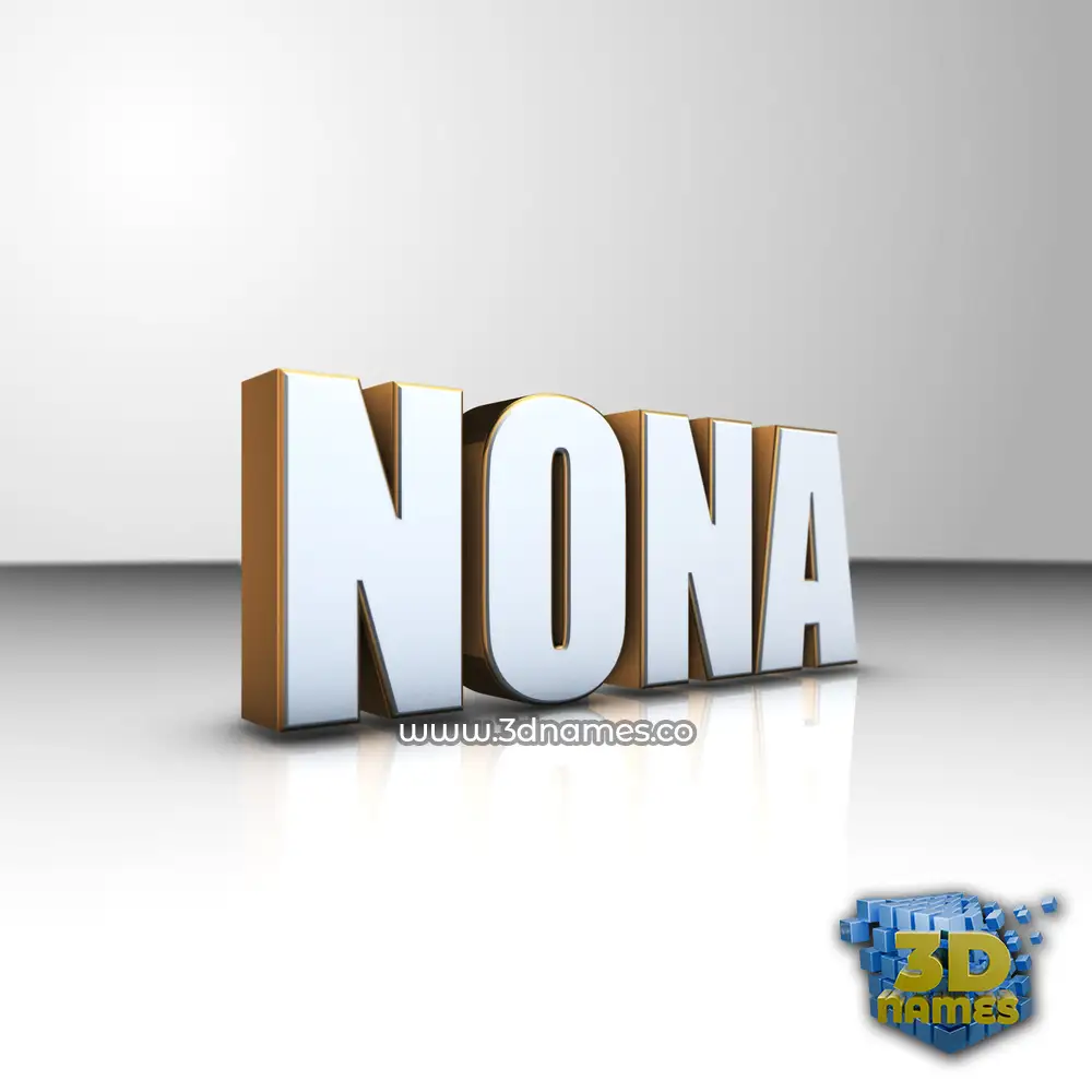 nona in White'n'Gold style - 3D name wallpaper