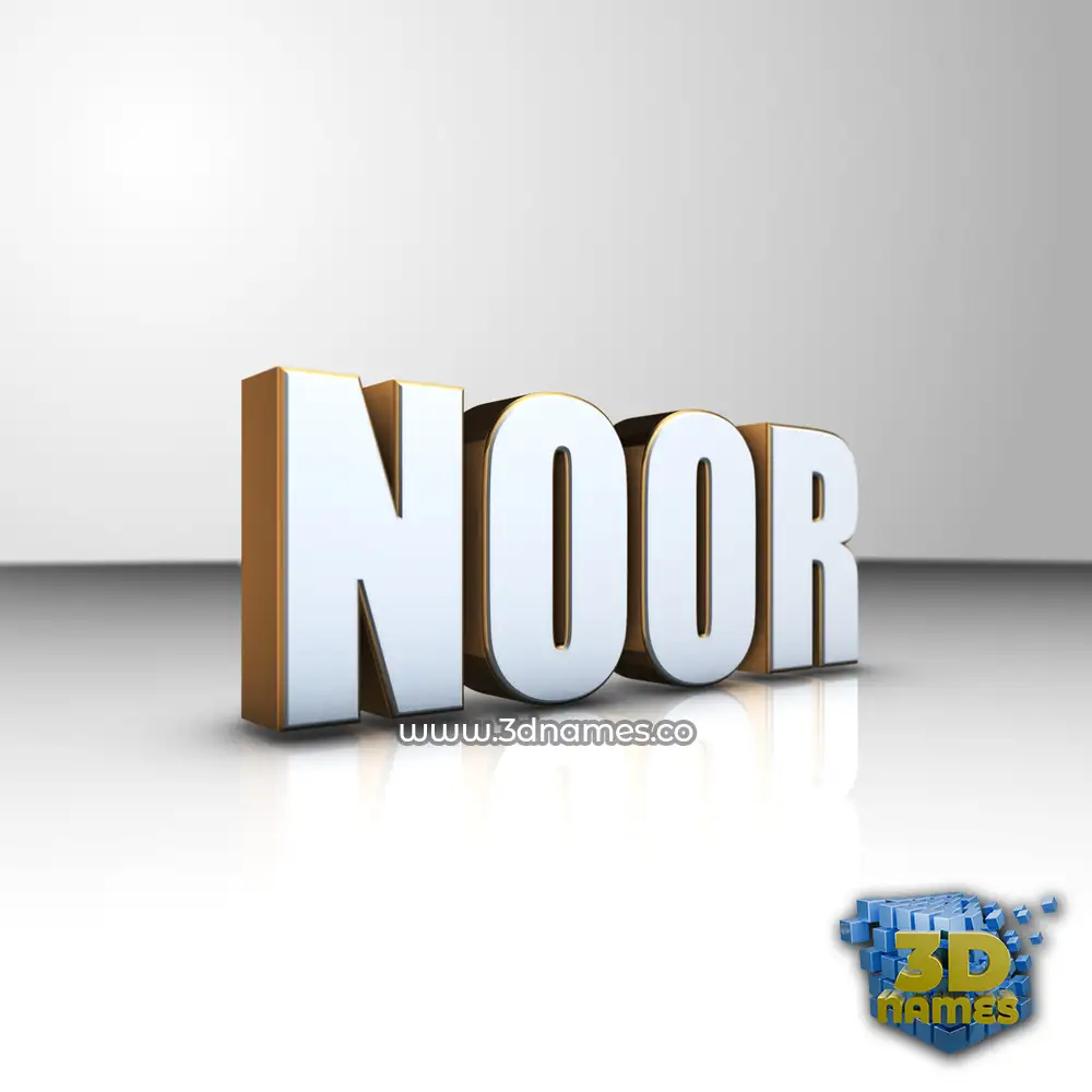 noor in White'n'Gold style - 3D name wallpaper