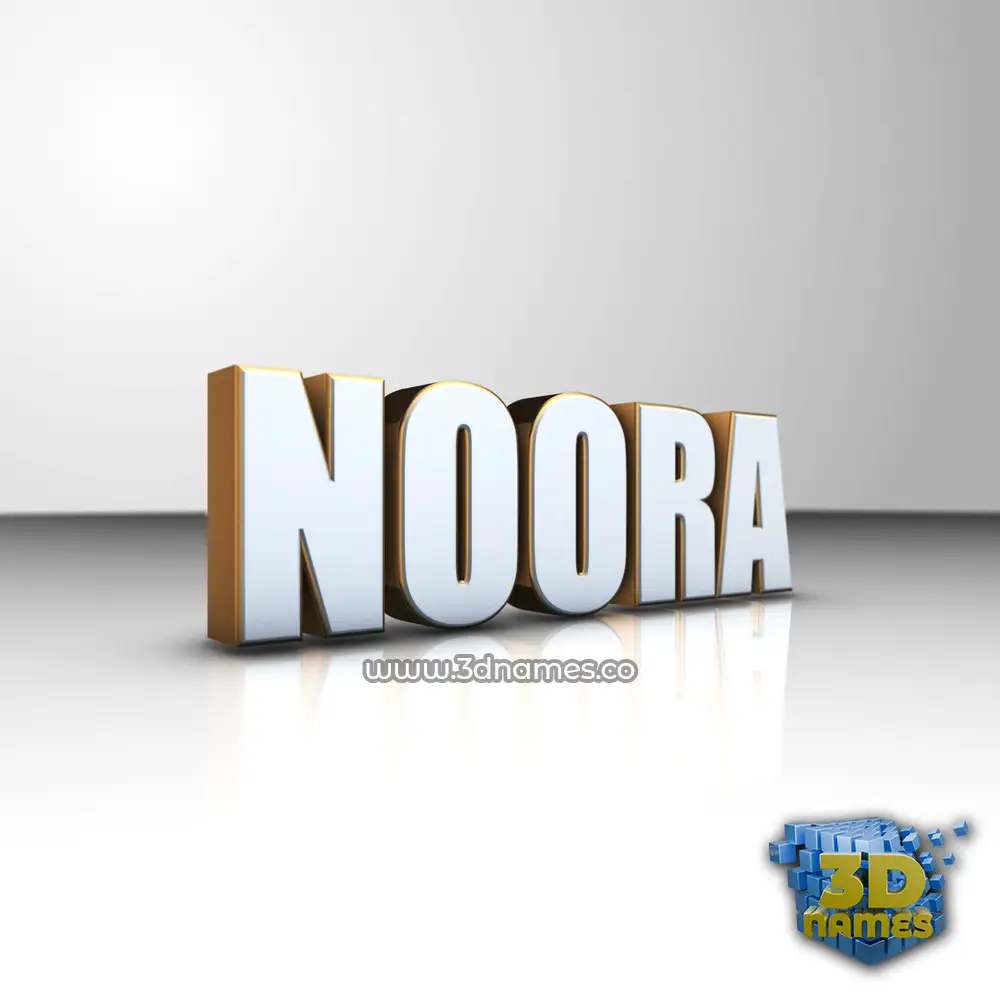 noora in White'n'Gold style - 3D name wallpaper