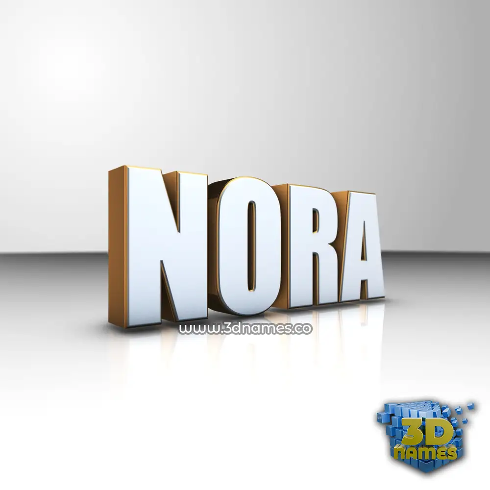 nora in White'n'Gold style - 3D name wallpaper