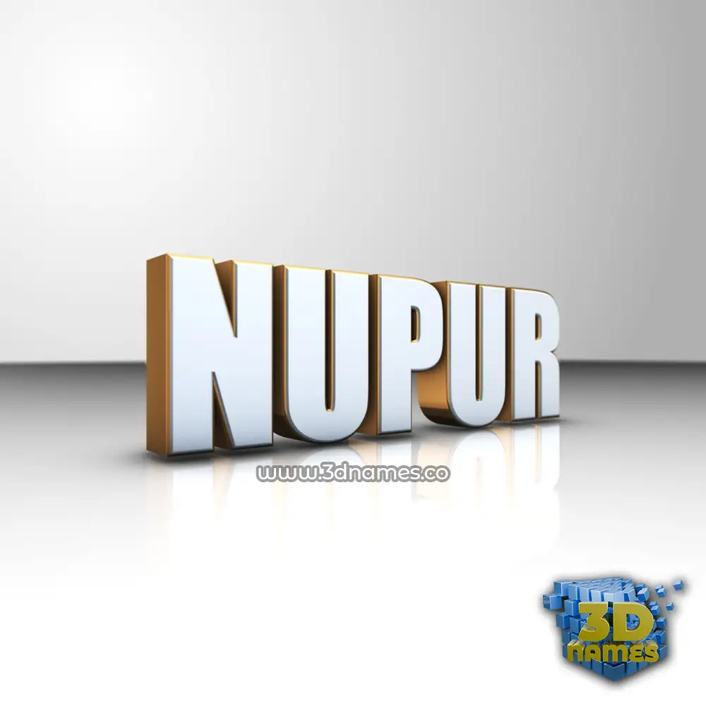 nupur in White'n'Gold style - 3D name wallpaper