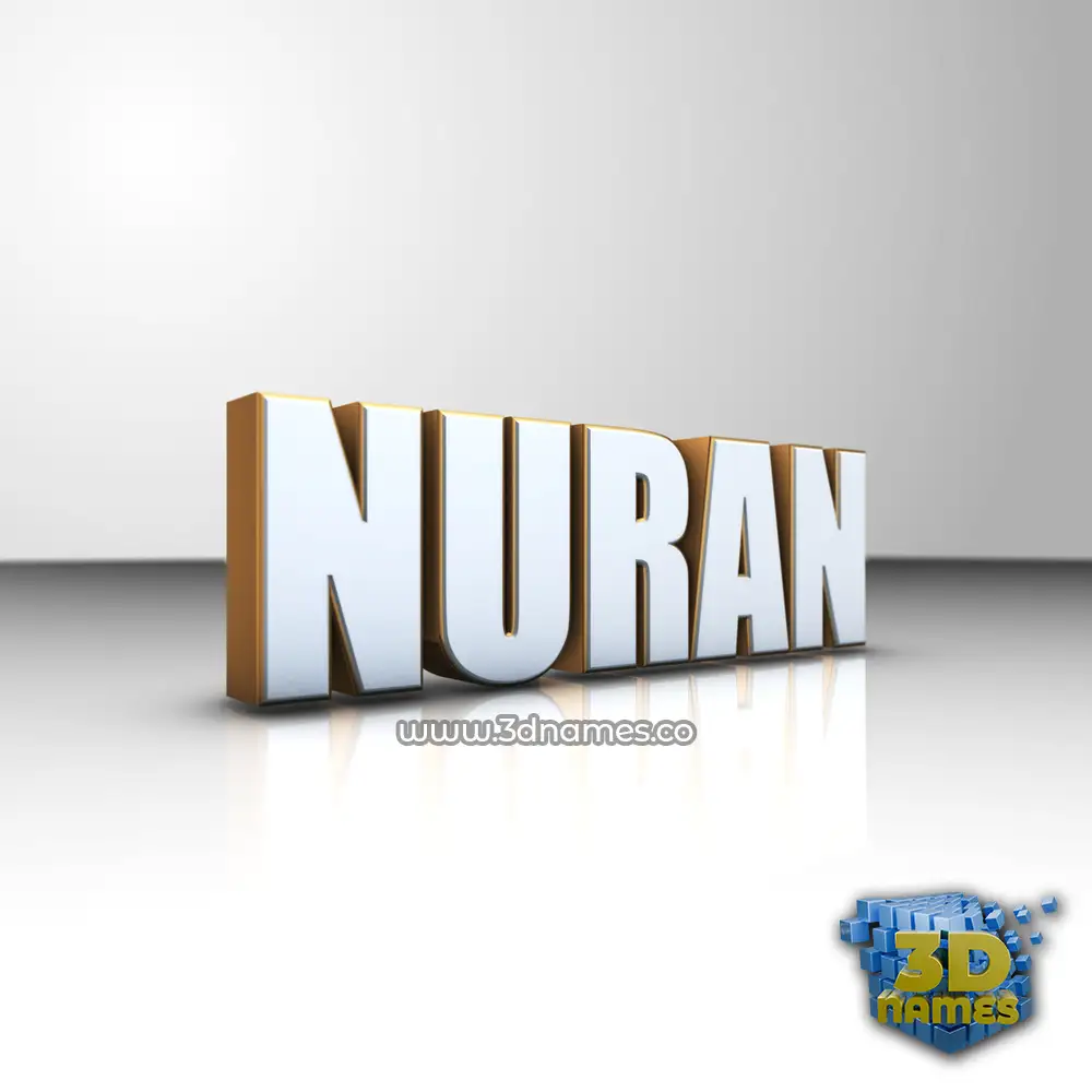 nuran in White'n'Gold style - 3D name wallpaper