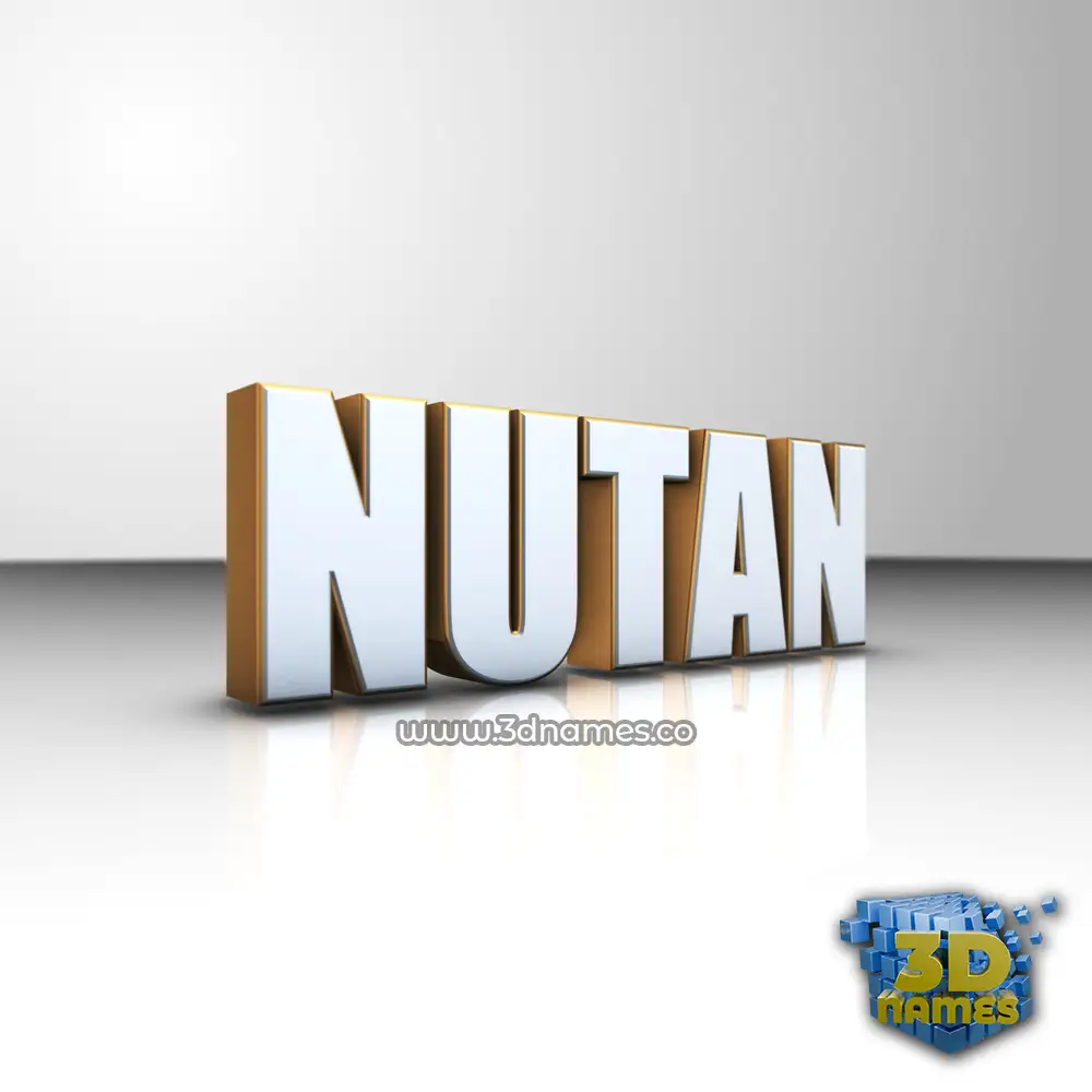 nutan in White'n'Gold style - 3D name wallpaper
