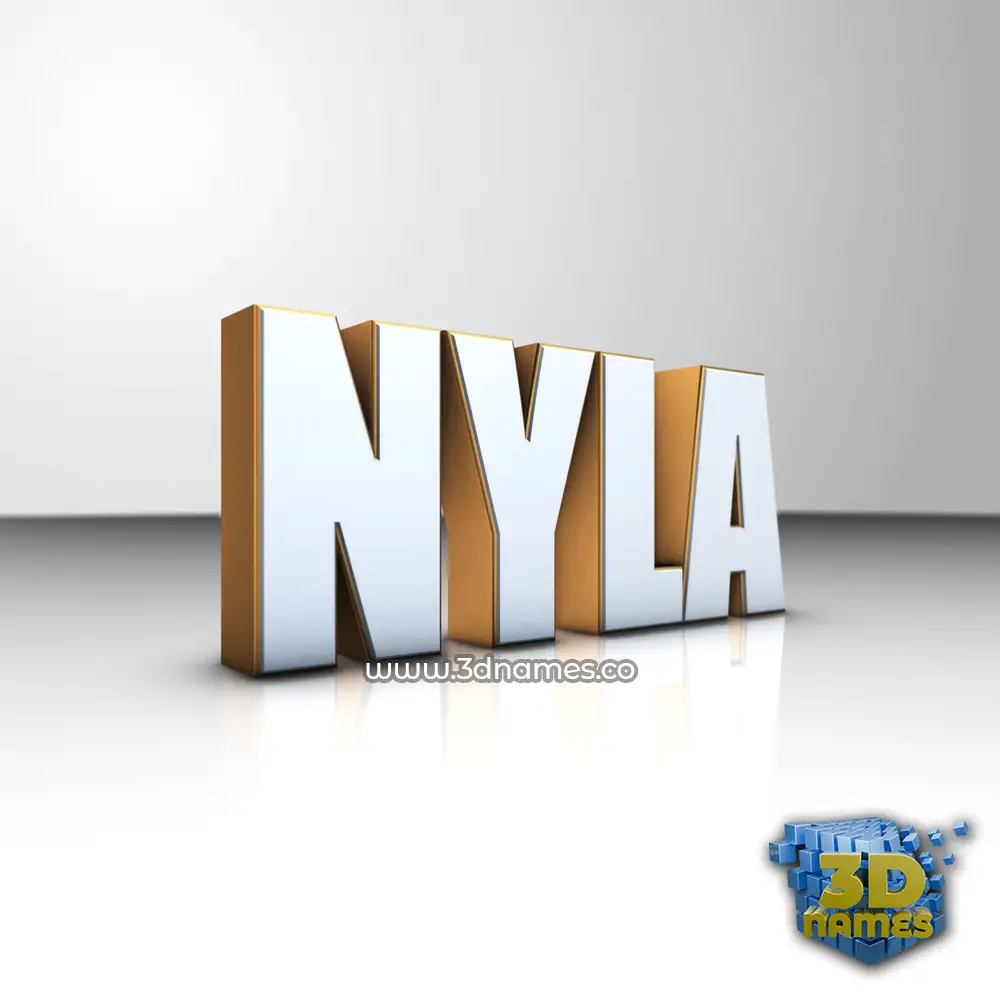 nyla in White'n'Gold style - 3D name wallpaper