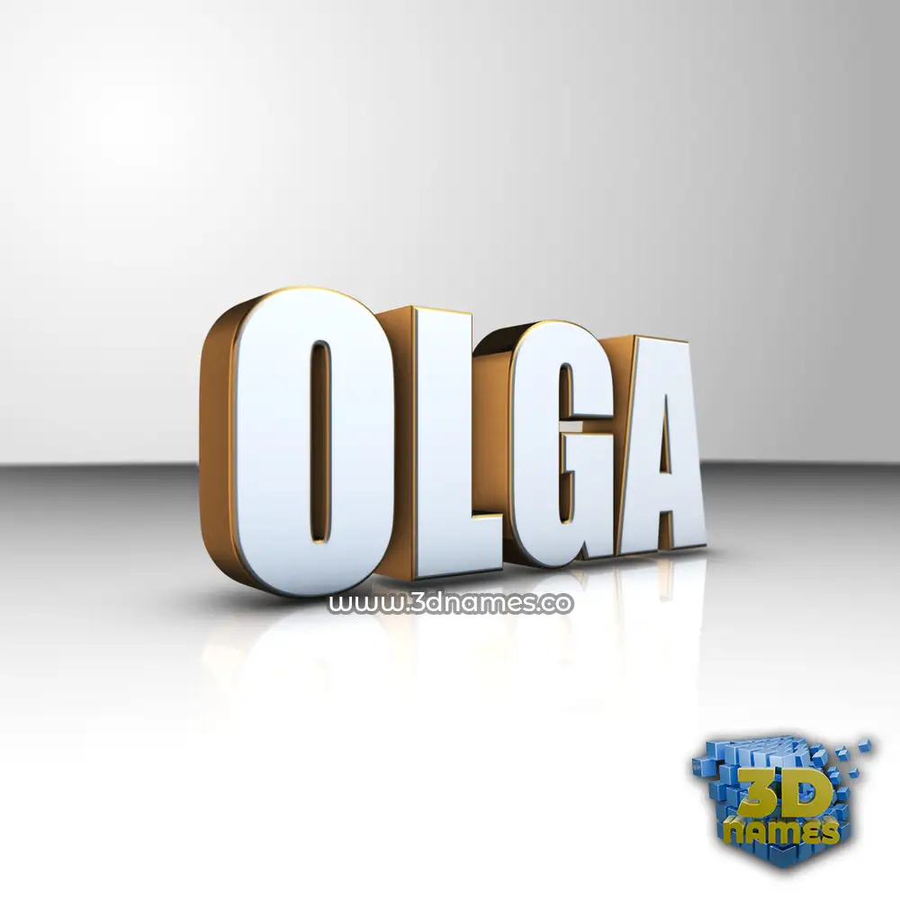 olga in White'n'Gold style - 3D name wallpaper