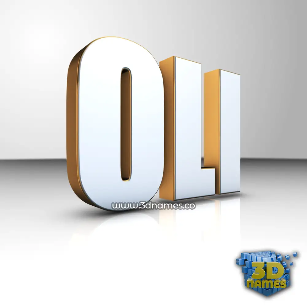 oli in White'n'Gold style - 3D name wallpaper